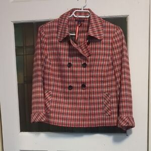 Plaid Double-Breasted Women's Jacket